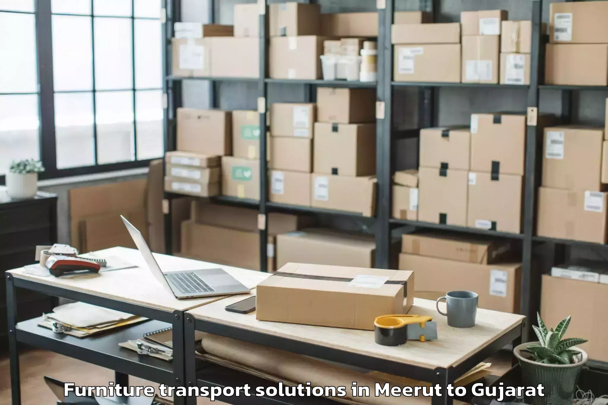 Trusted Meerut to Amirgadh Furniture Transport Solutions